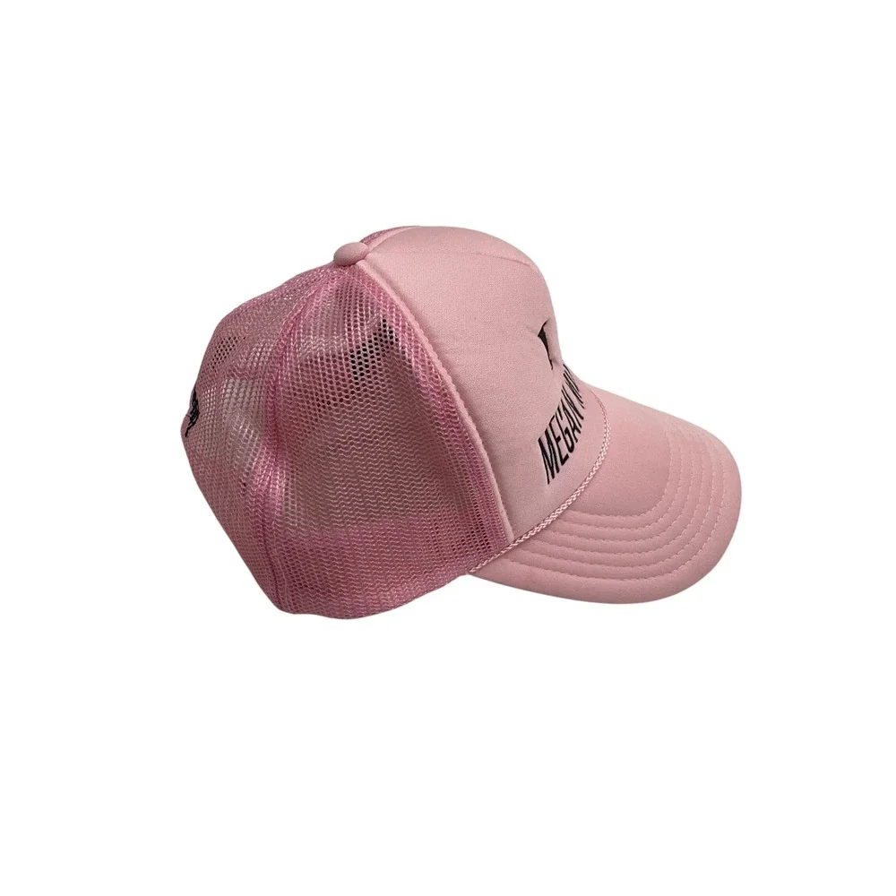I Love Megan Moroney Emo Cowgirl Trucker Hat OSFM Pink Snapback Cap Tour Merch